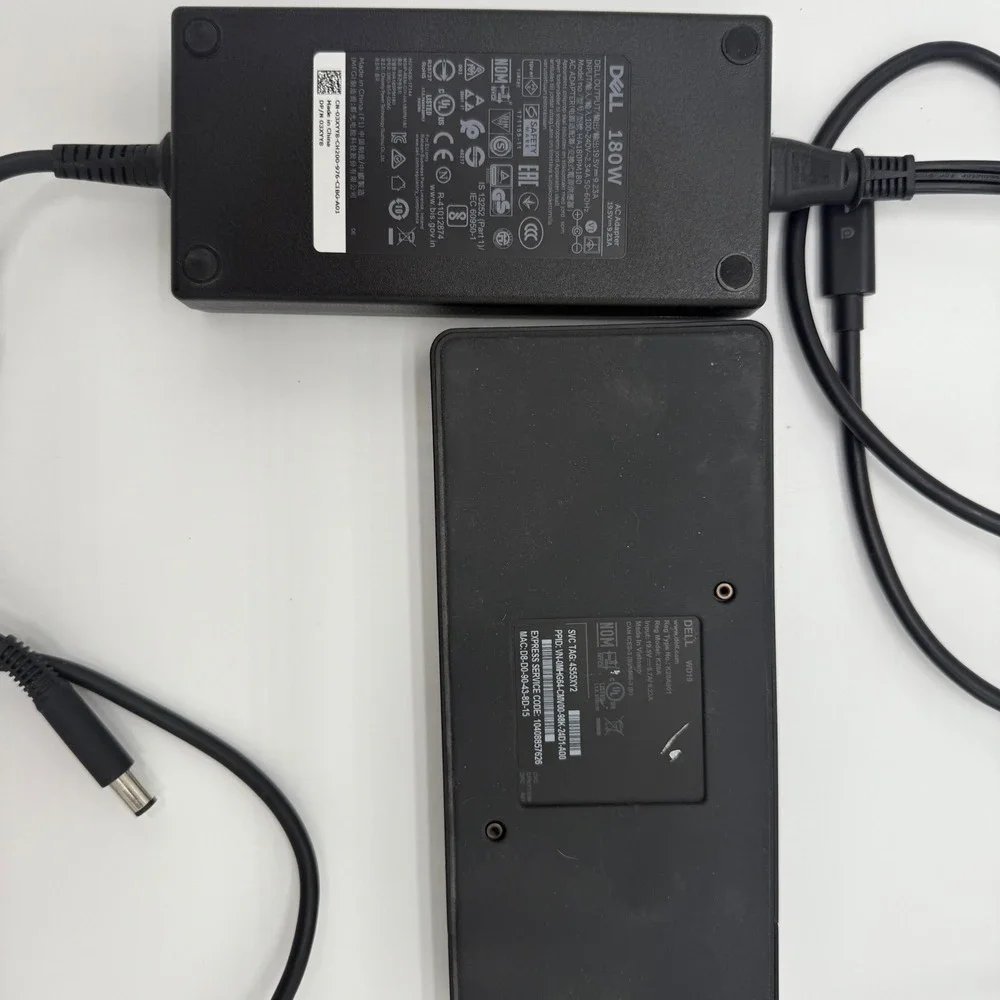 Dell 180W AC Adapter Power Supply Charger with Docking Station‎ and Cables